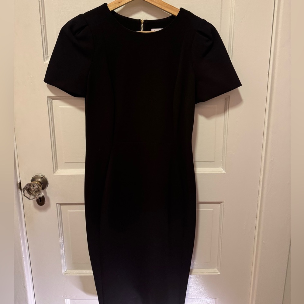 Black Calvin Klein Short Sleeve Knee Length Dress